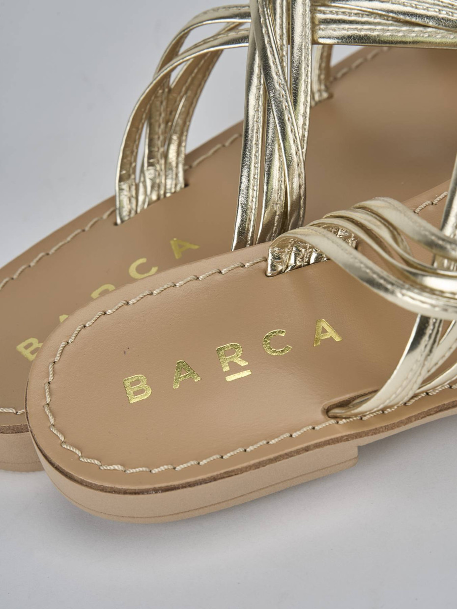 Ciabatta tacco 1 cm oro pelle