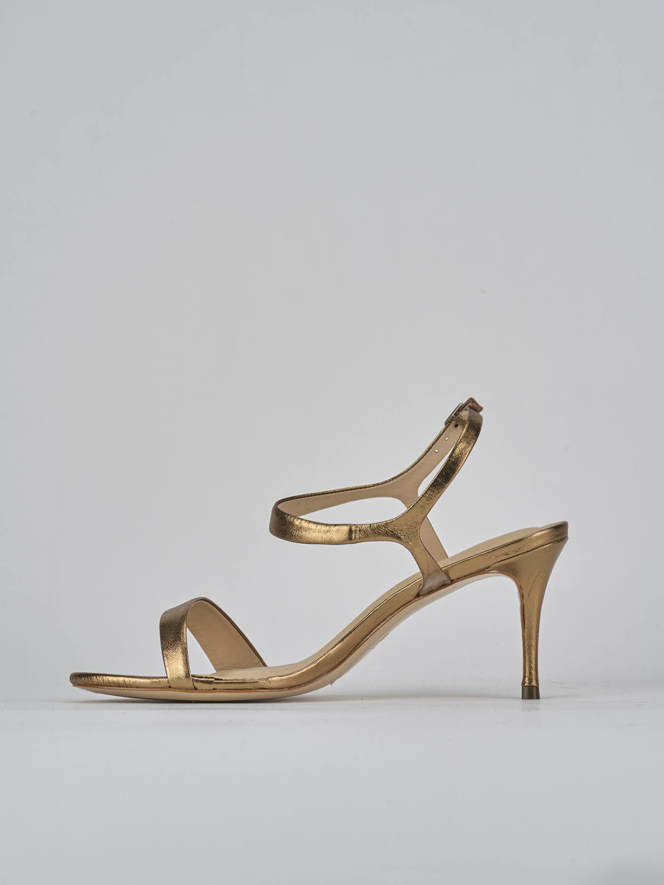 Sandali tacco 7cm pelle bronzo