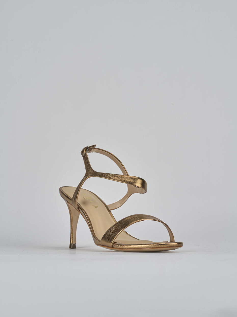 Sandali tacco 7cm pelle bronzo