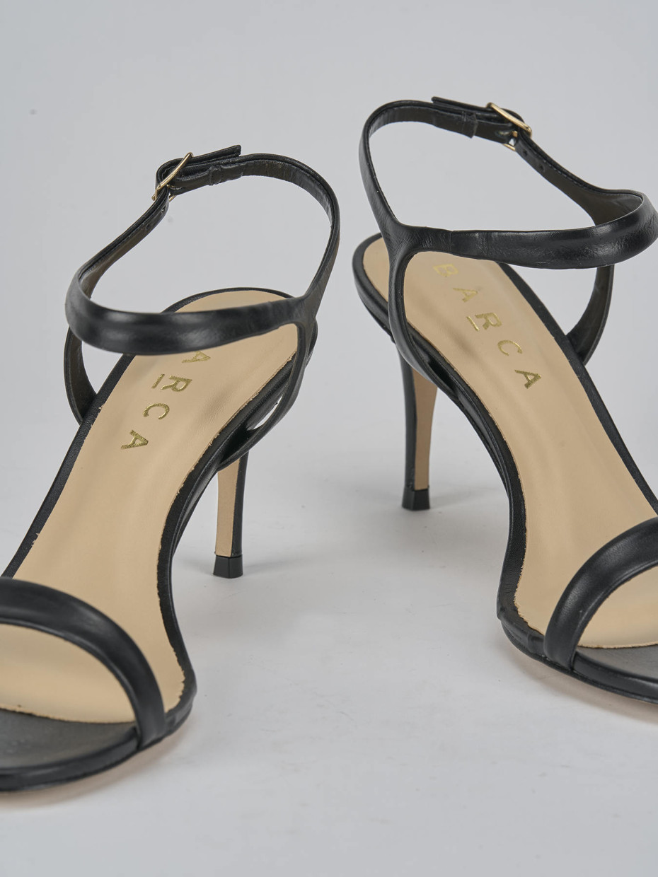 Sandali tacco 7cm pelle nero Barca Stores