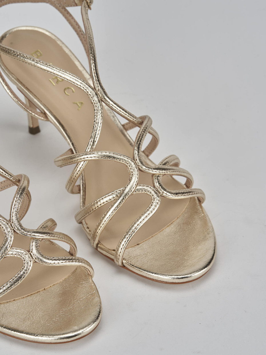 Sandali tacco 7cm pelle oro Barca Stores