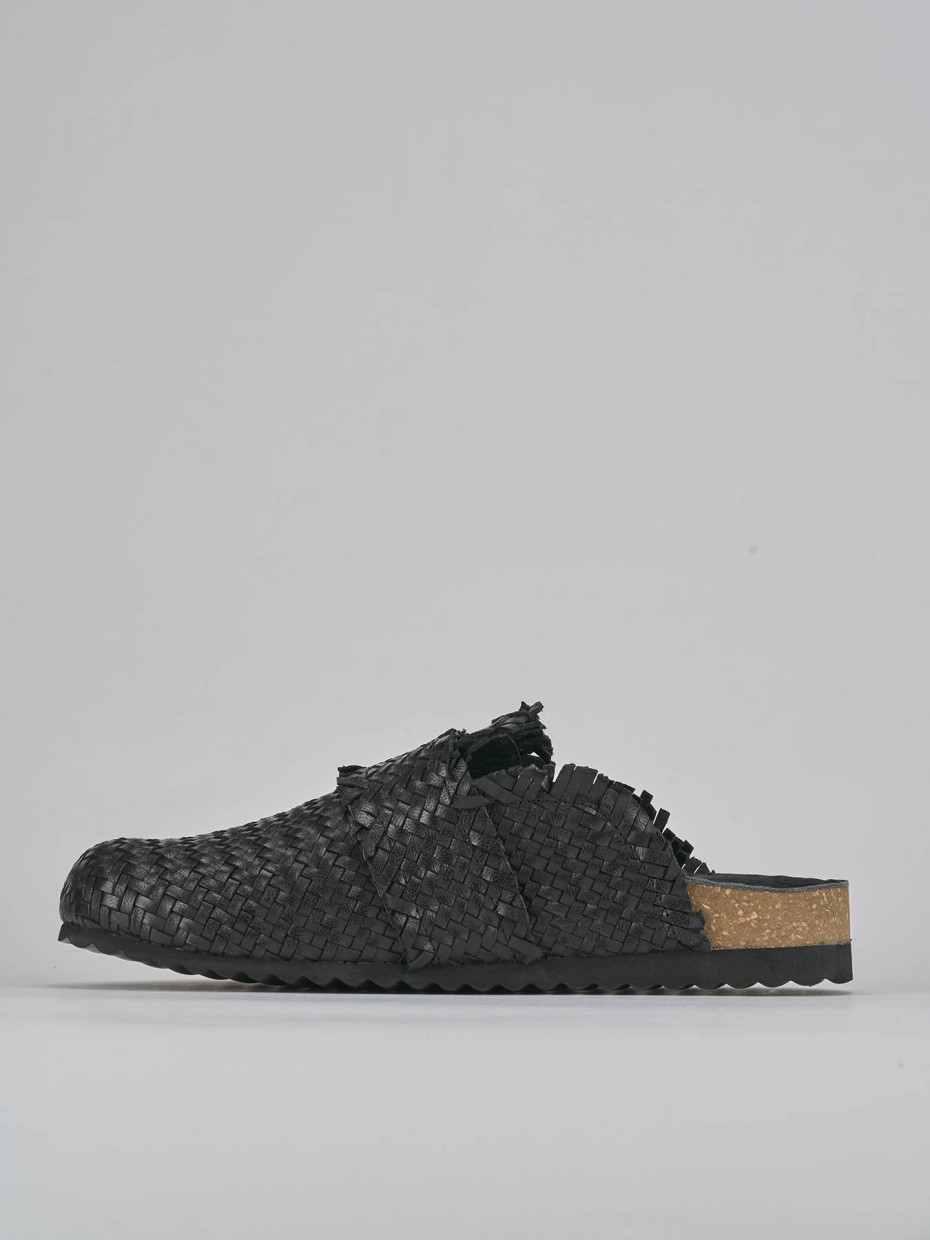 Sabot pelle nero Barca Stores