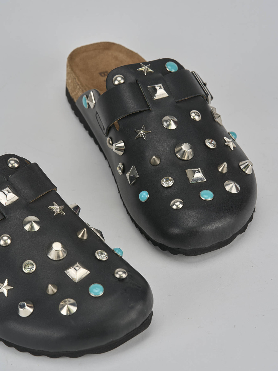 Sabot pelle nero Barca Stores