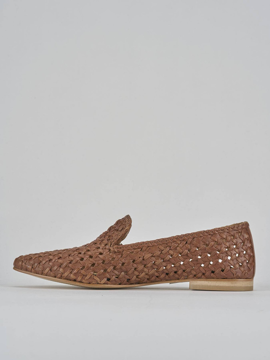 Ballerine tacco 1cm pelle marrone