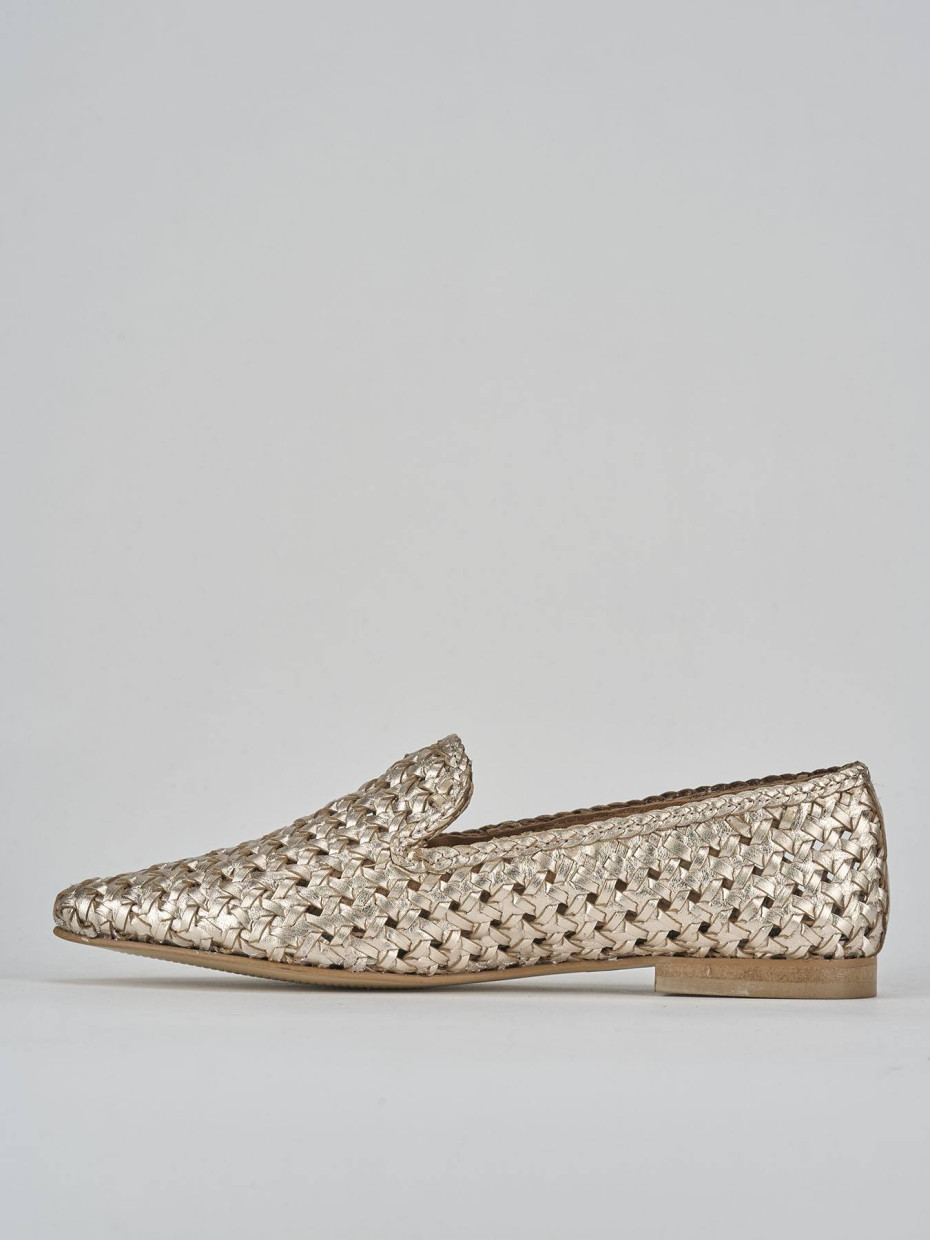 Ballerine tacco 1cm pelle oro