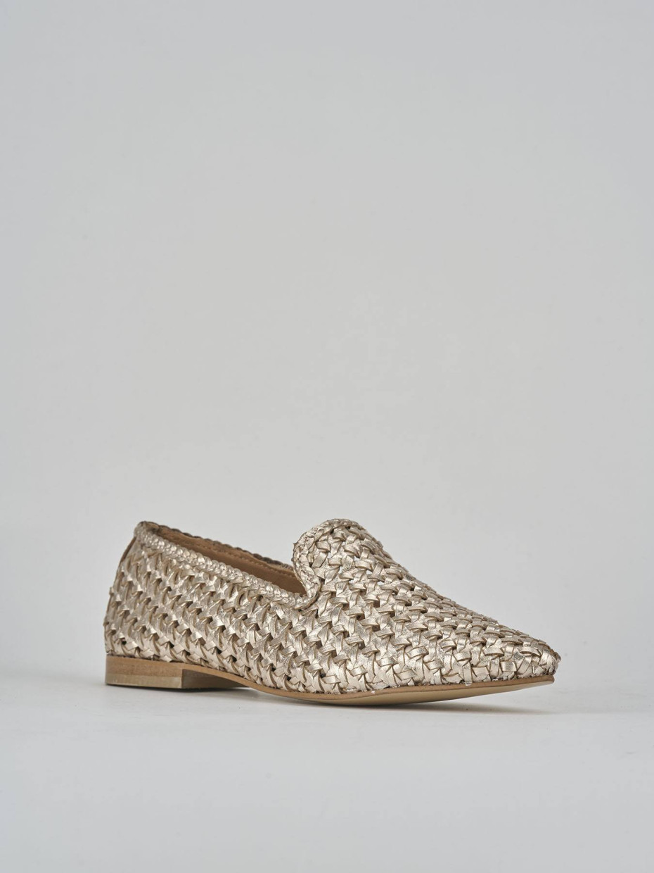Ballerine tacco 1cm pelle oro