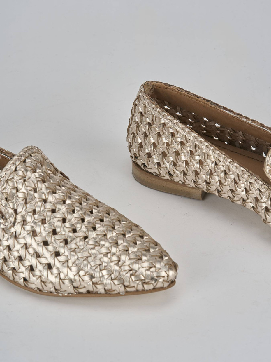 Ballerine tacco 1cm pelle oro