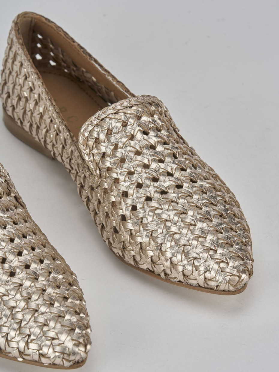 Ballerine tacco 1cm pelle oro