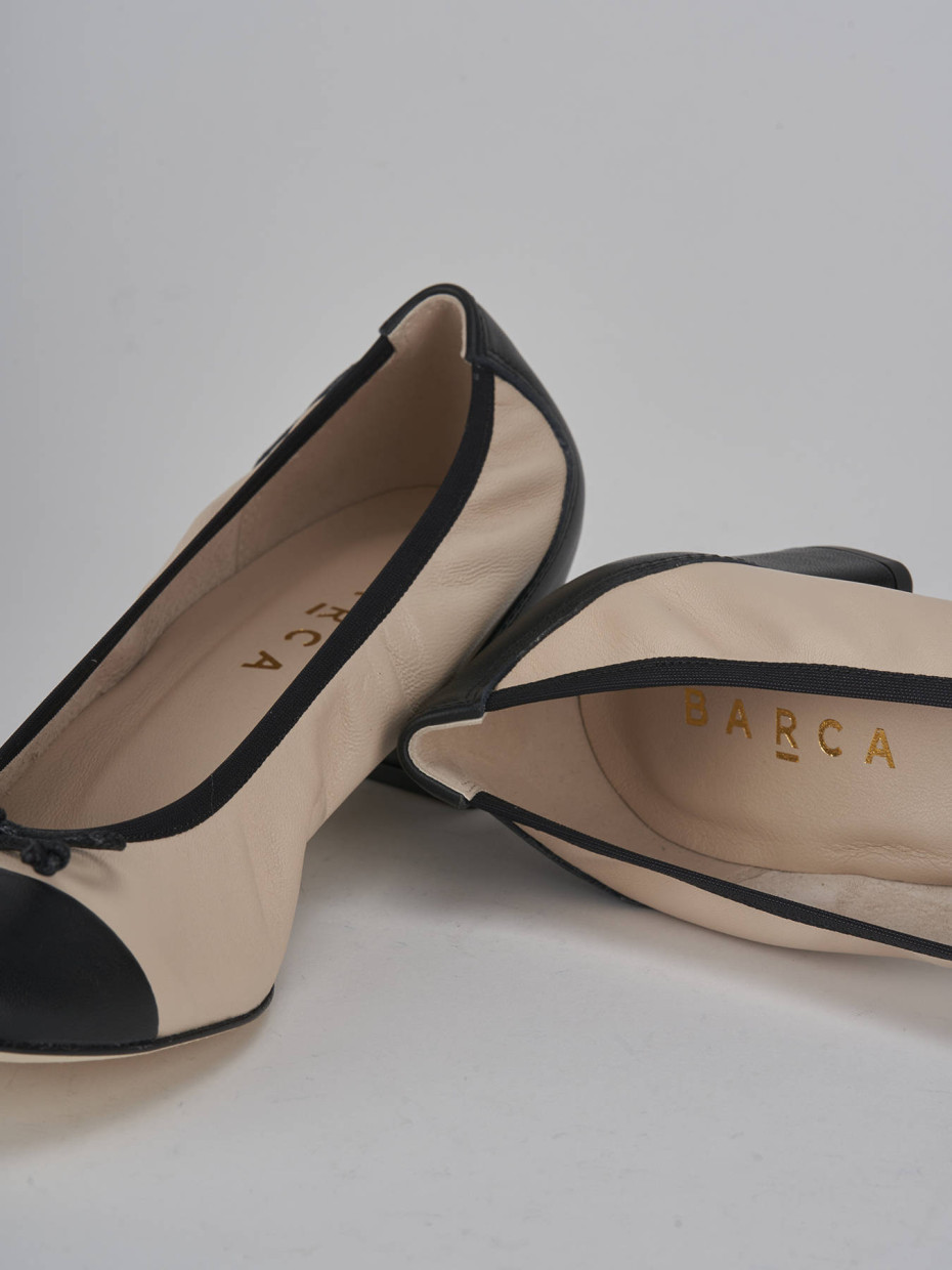 Ballerine tacco 4cm pelle beige