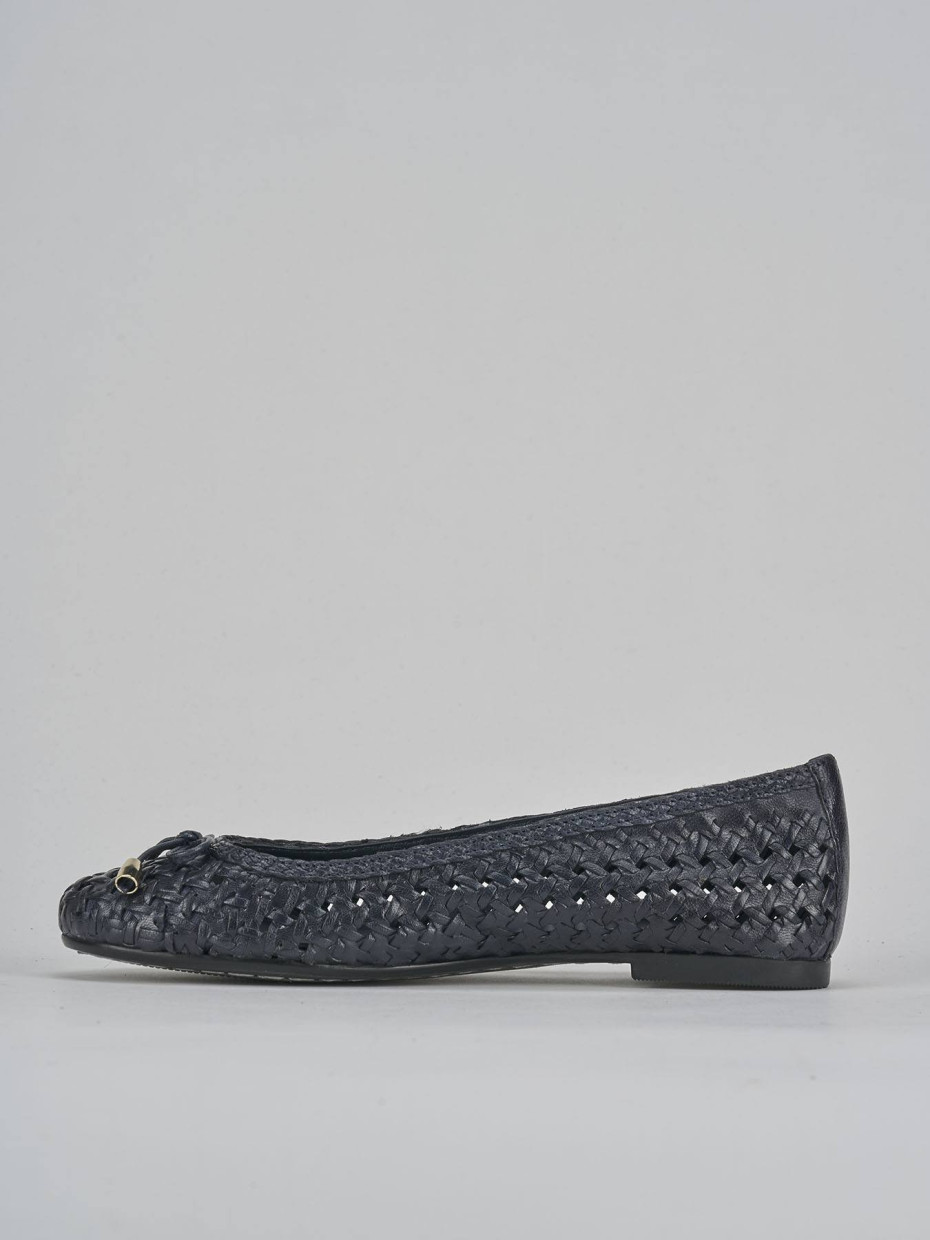 Ballerine tacco 1cm pelle blu