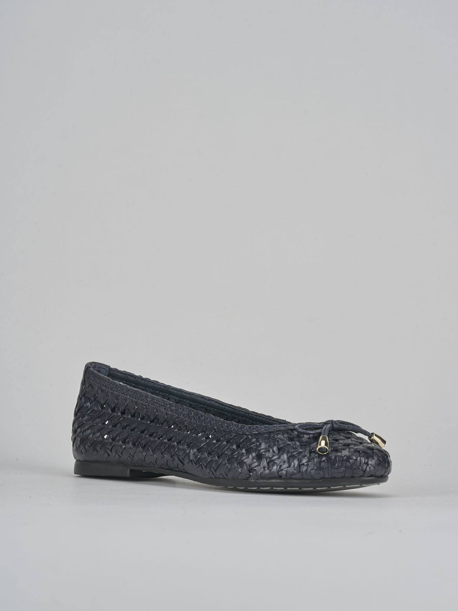 Ballerine tacco 1cm pelle blu