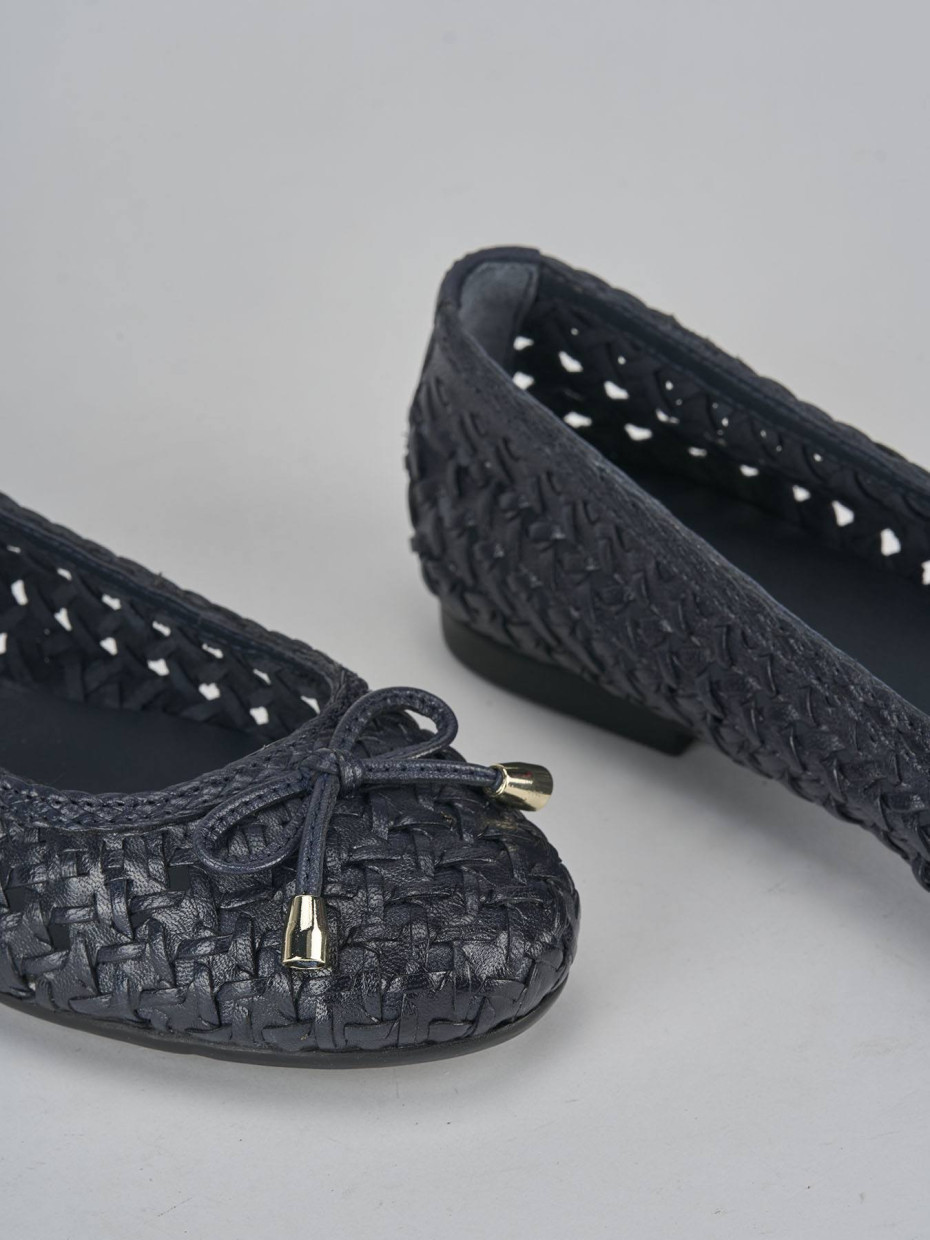 Ballerine tacco 1cm pelle blu