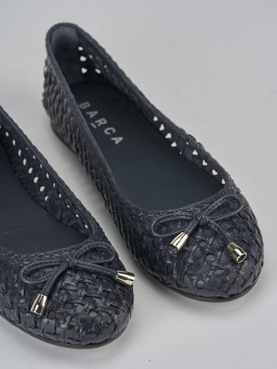 Ballerine tacco 1cm pelle blu