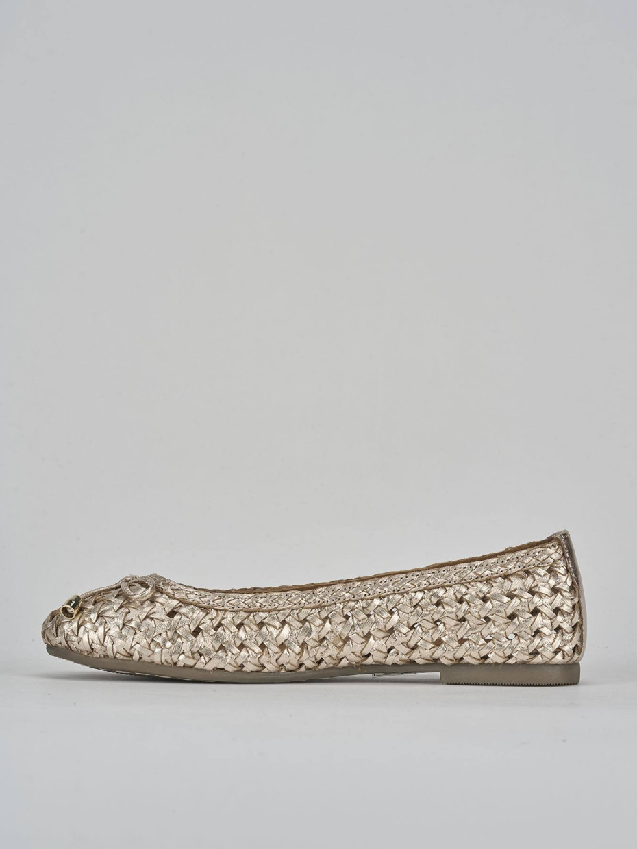 Ballerine tacco 1cm pelle oro