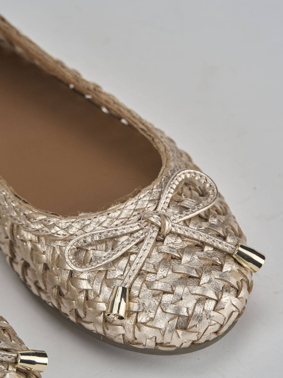 Ballerine tacco 1cm pelle oro