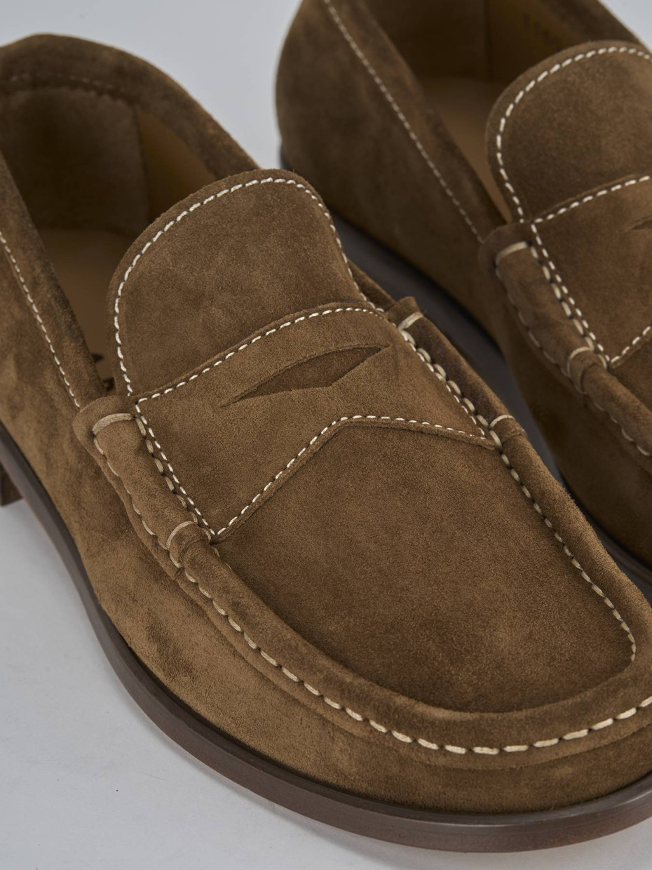 Mocassini camoscio beige