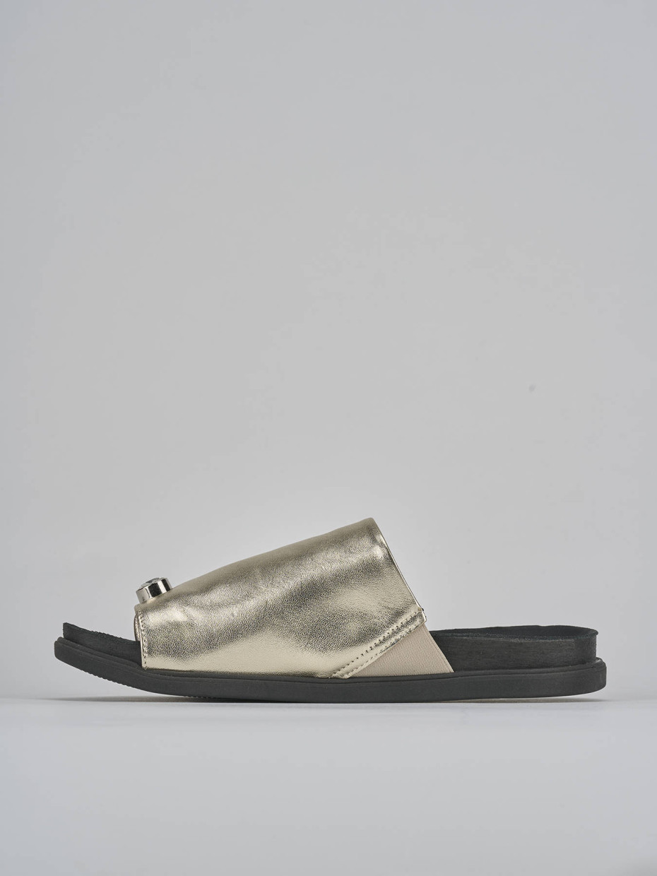 Ciabatte tacco 1cm pelle oro