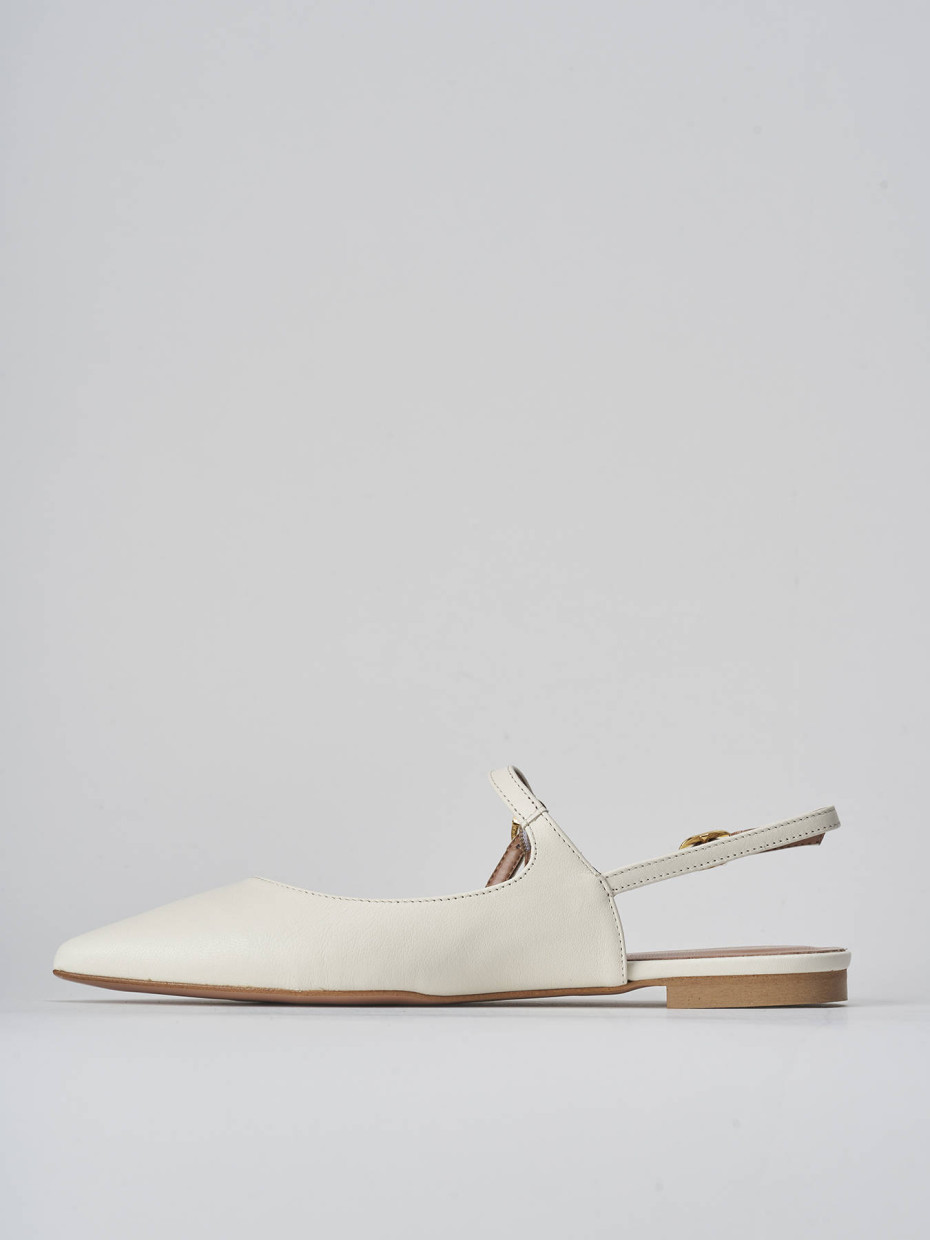 Ballerine tacco 1cm pelle bianco