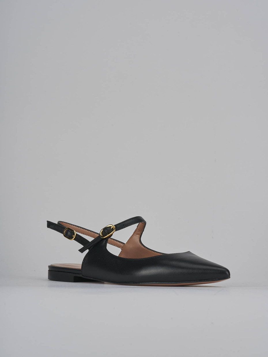 Ballerine tacco 1cm pelle nero