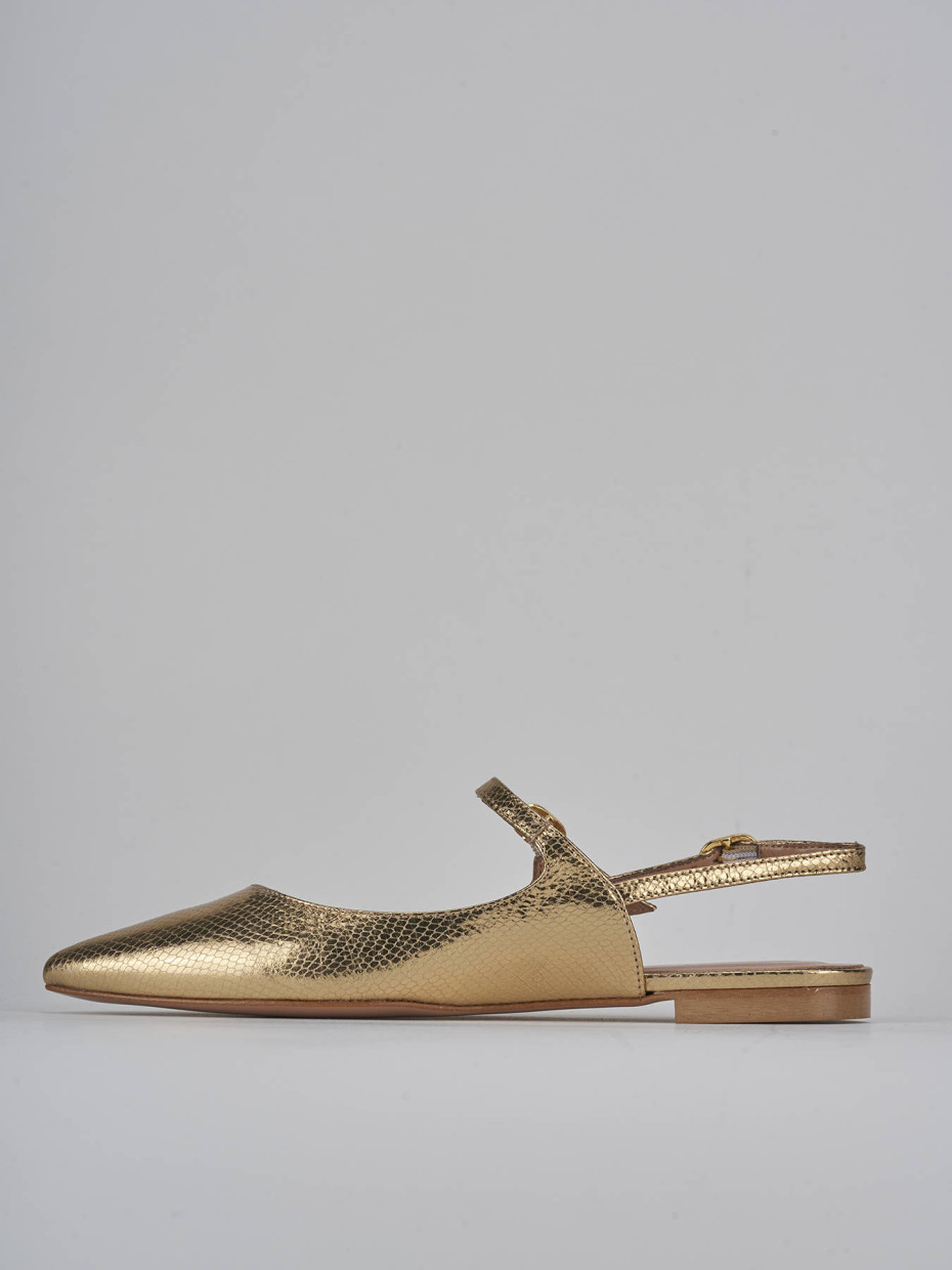 Ballerine tacco 1cm pelle oro