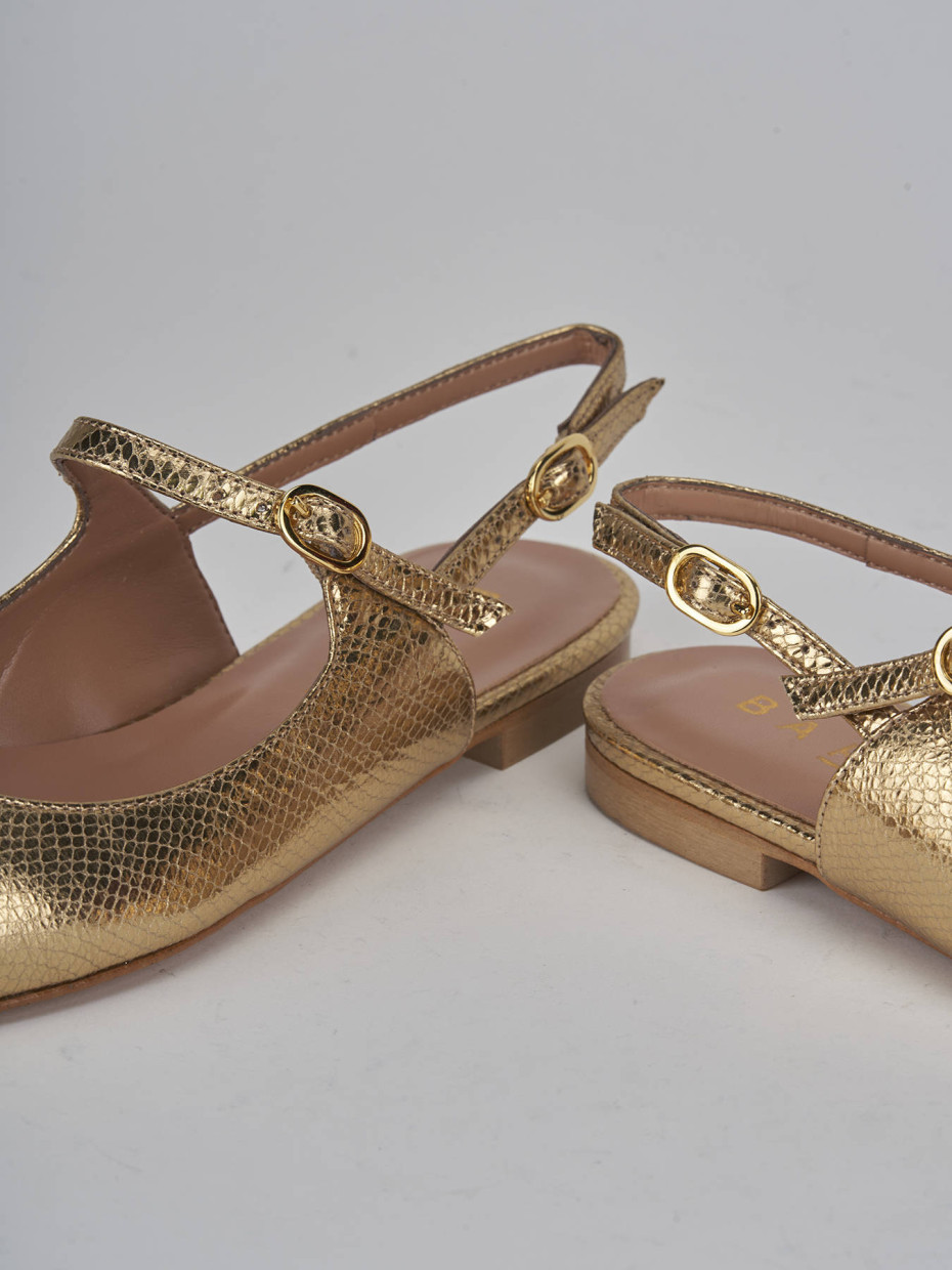 Ballerine tacco 1cm pelle oro