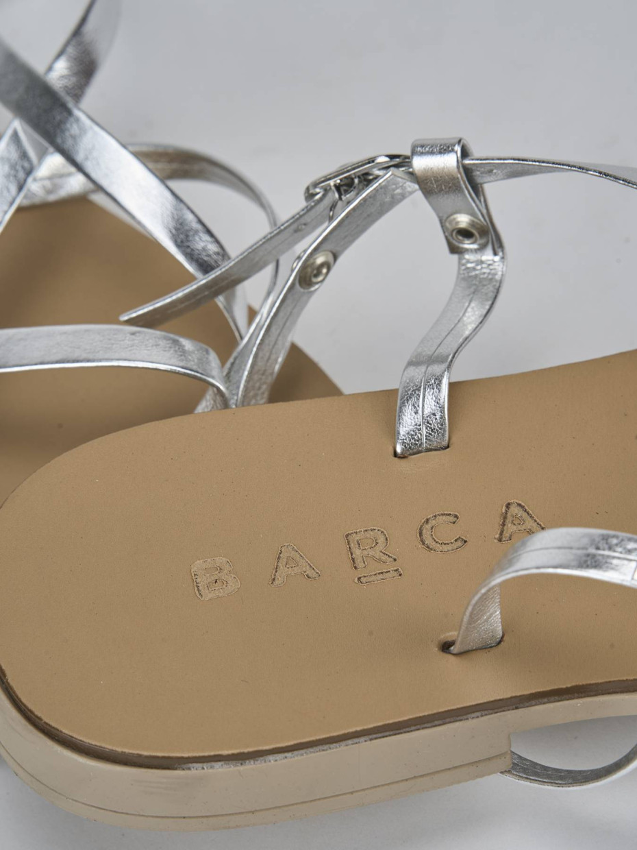 Sandali tacco 1cm pelle argento