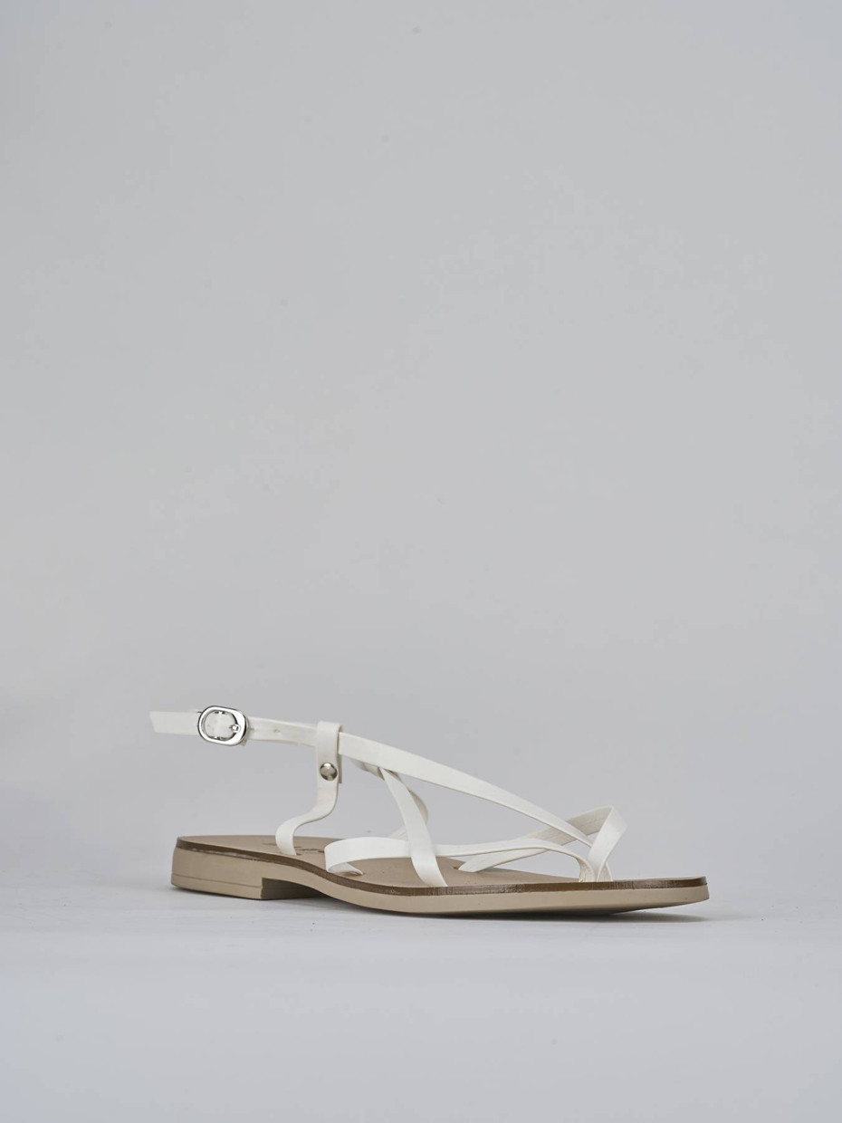 Sandali tacco 1cm pelle bianco
