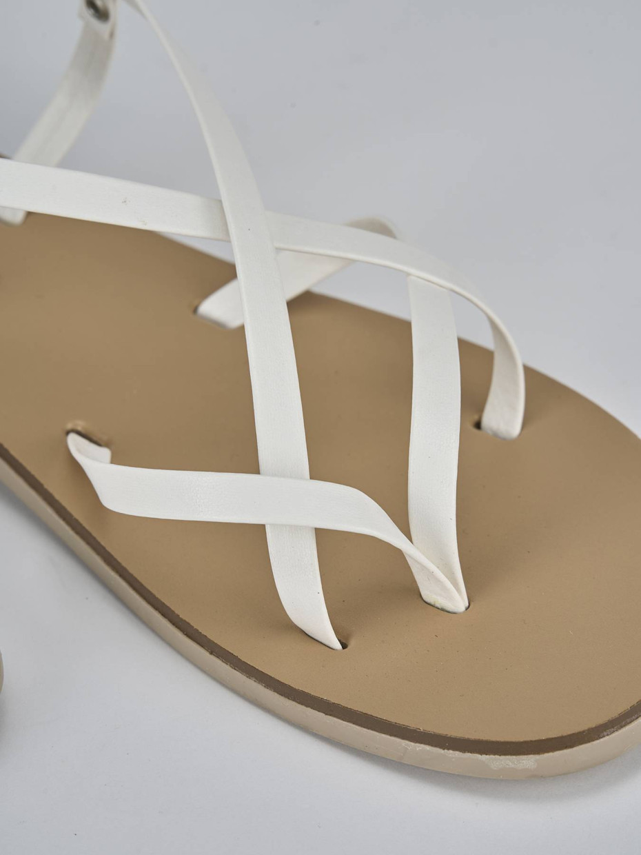 Sandali tacco 1cm pelle bianco