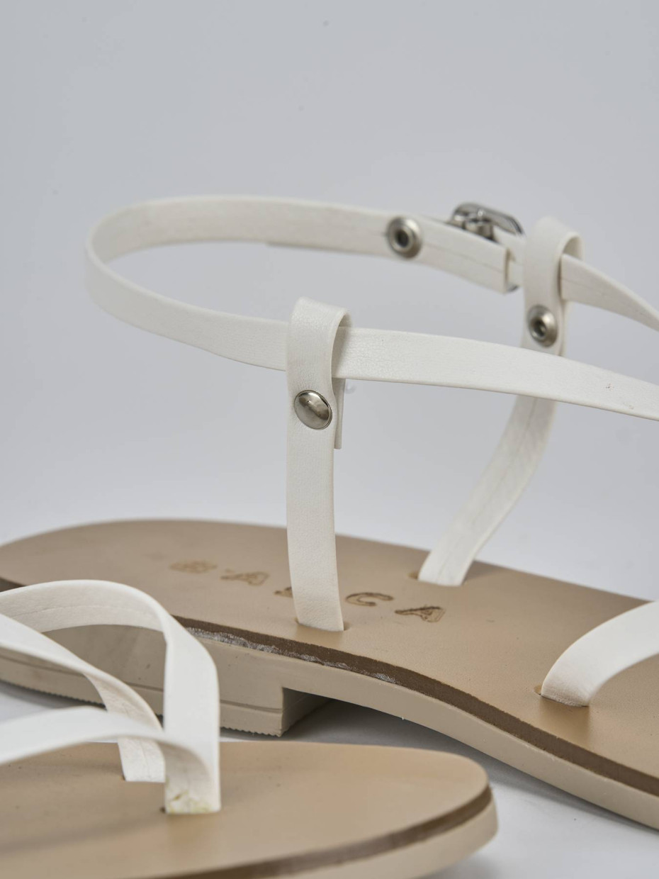 Sandali tacco 1cm pelle bianco
