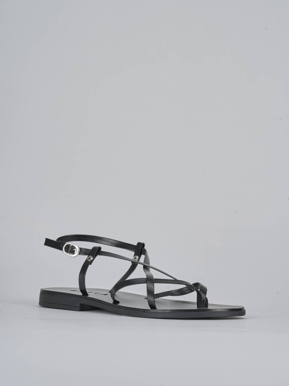 Sandali tacco 1cm pelle nero