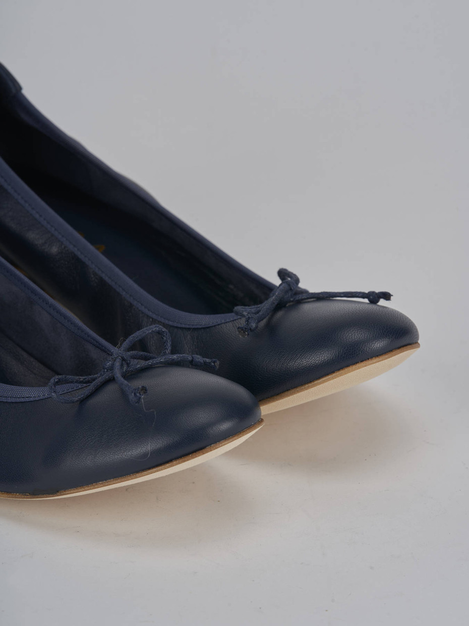 Ballerine tacco 4cm pelle blu