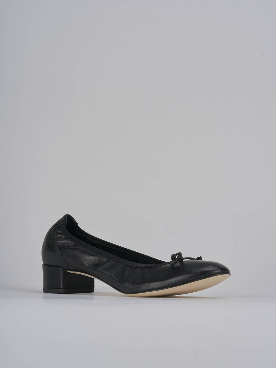 Ballerine tacco 4cm pelle nero