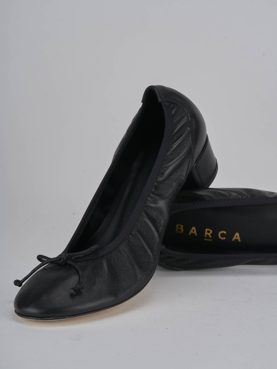 Ballerine tacco 4cm pelle nero