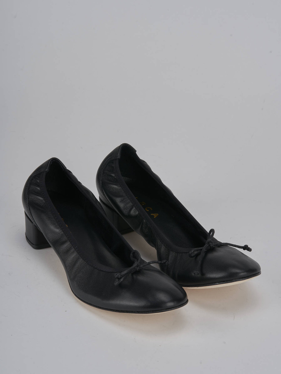 Ballerine tacco 4cm pelle nero