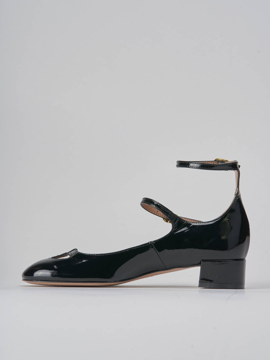 Décolleté e slingback tacco 3cm vernice nero