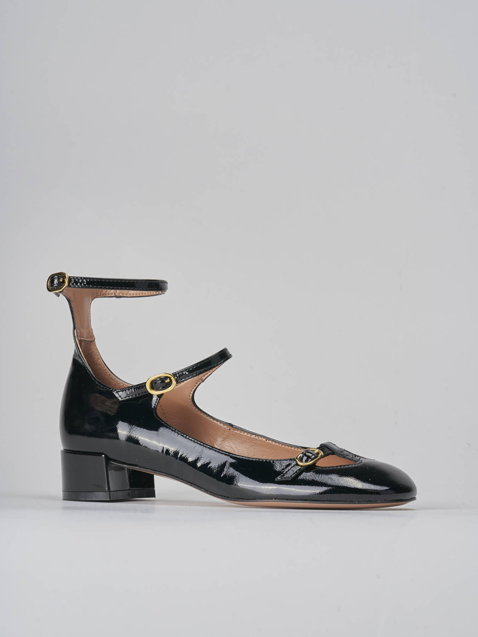 Décolleté e slingback tacco 3cm vernice nero