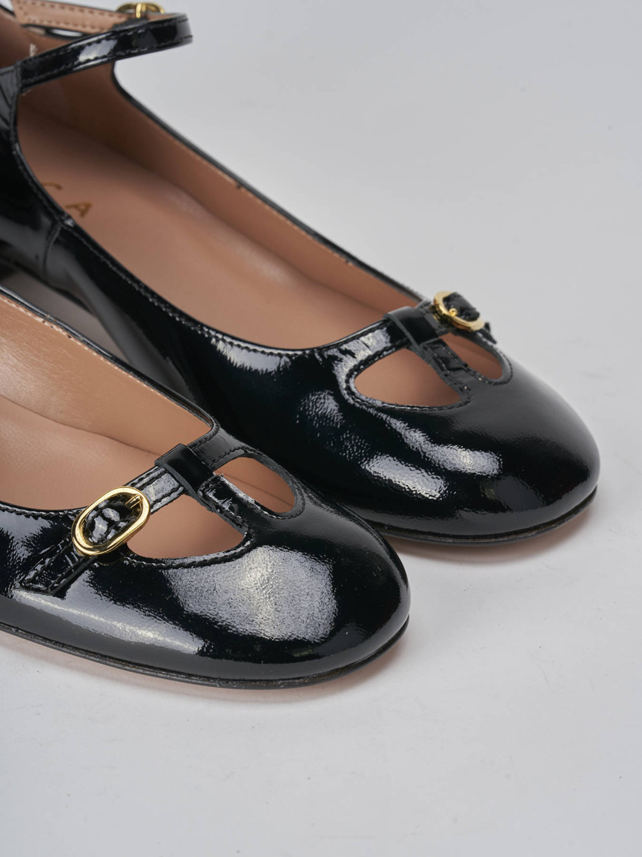 Décolleté e slingback tacco 3cm vernice nero