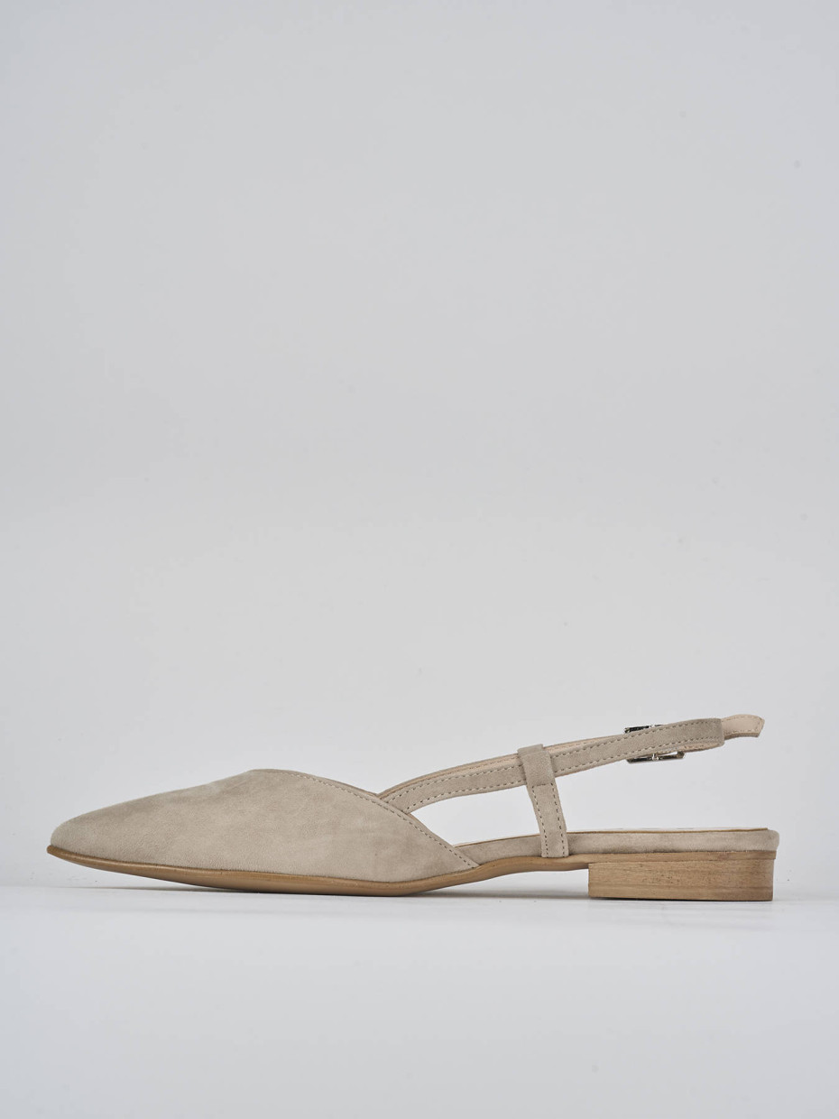 Ballerine tacco 1cm camoscio beige