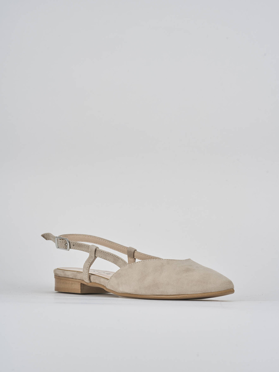 Ballerine tacco 1cm camoscio beige