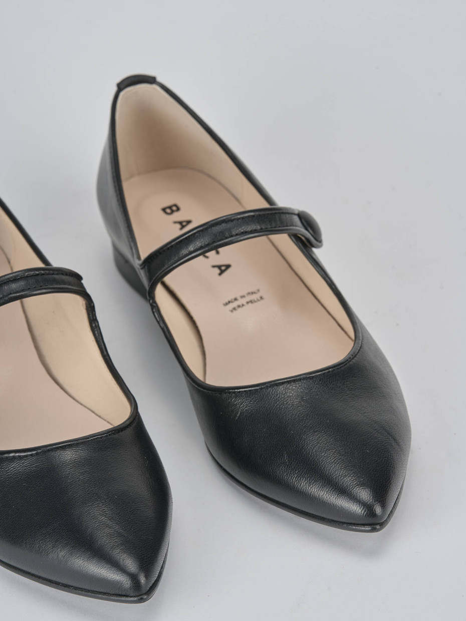 Ballerine tacco 1cm pelle nero