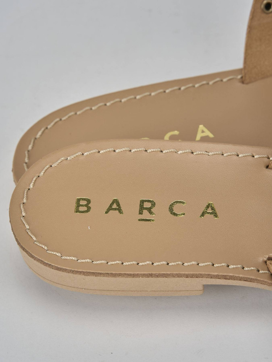 Ciabatta tacco 1 cm marrone pelle