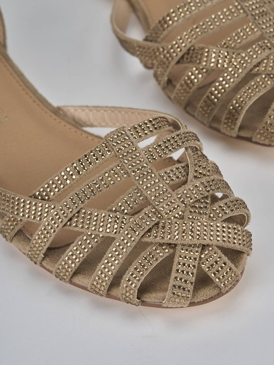 Sandali tacco 1cm pelle beige
