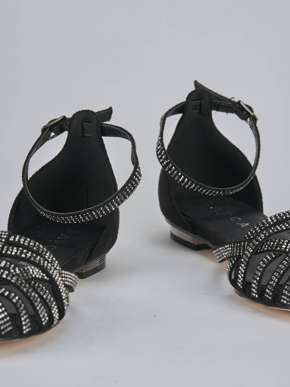 Sandali tacco 1cm pelle nero