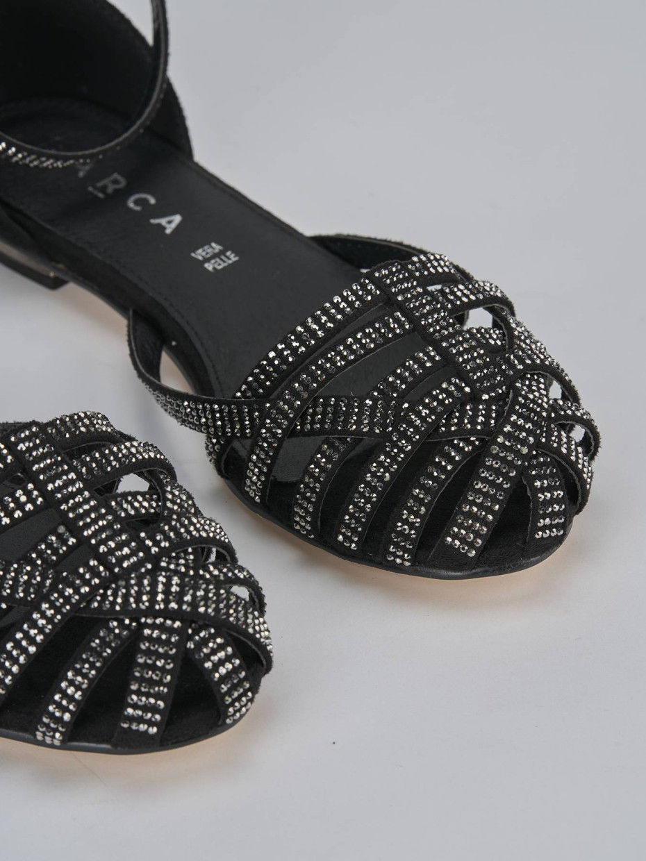 Sandali tacco 1cm pelle nero