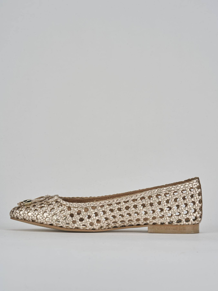 Ballerine tacco 1cm pelle oro