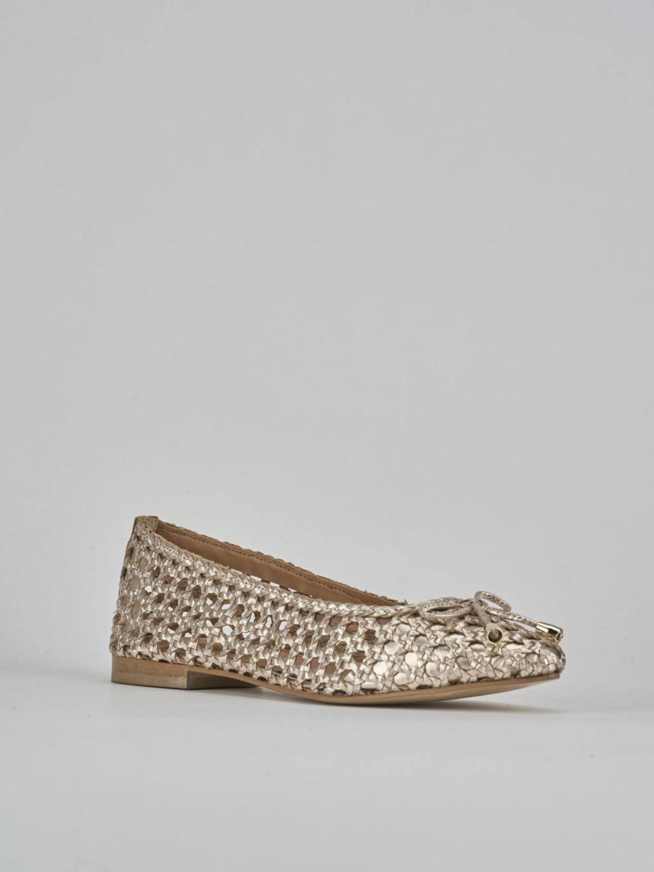 Ballerine tacco 1cm pelle oro