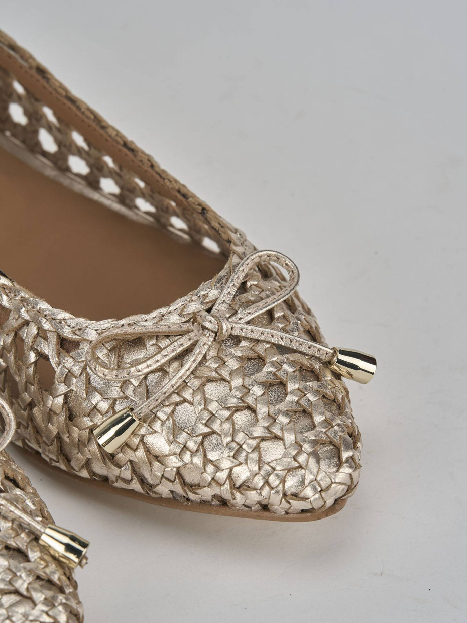 Ballerine tacco 1cm pelle oro