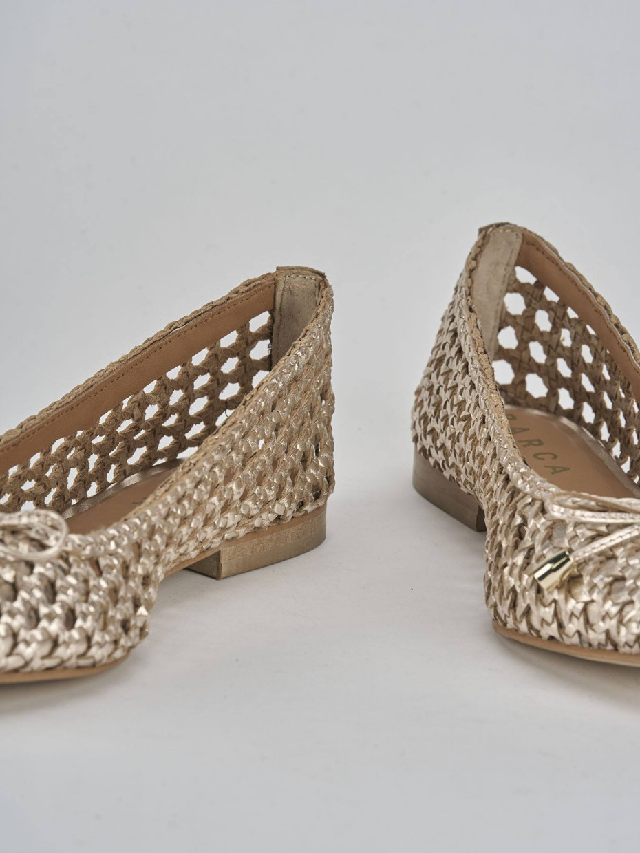 Ballerine tacco 1cm pelle oro