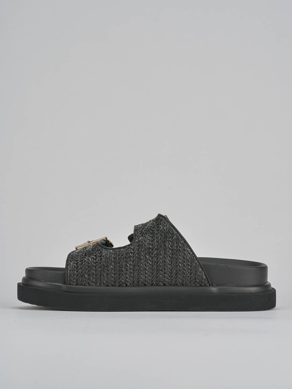 Ciabatte tacco 1cm pelle nero