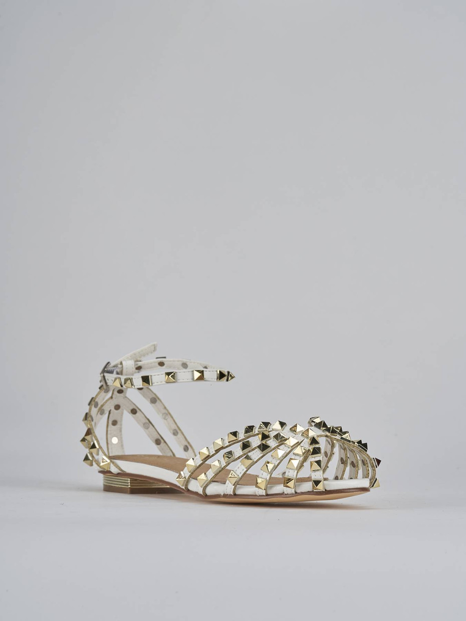 Sandali tacco 1cm pelle bianco
